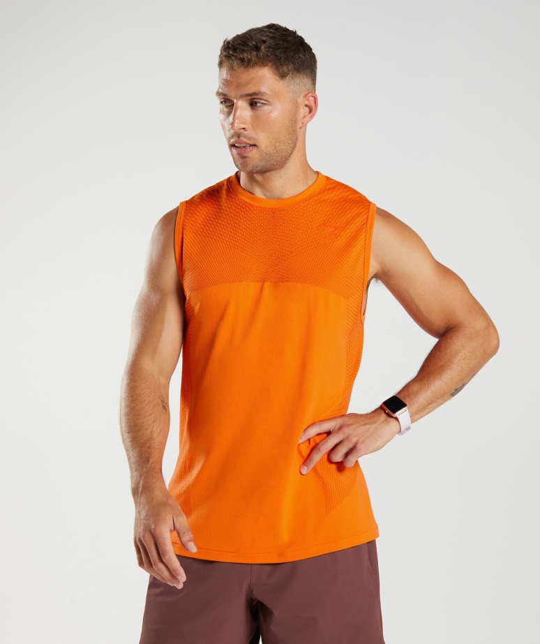 Gymshark Apex Seamless Tank Zesty Oranžno-poper Rdeča