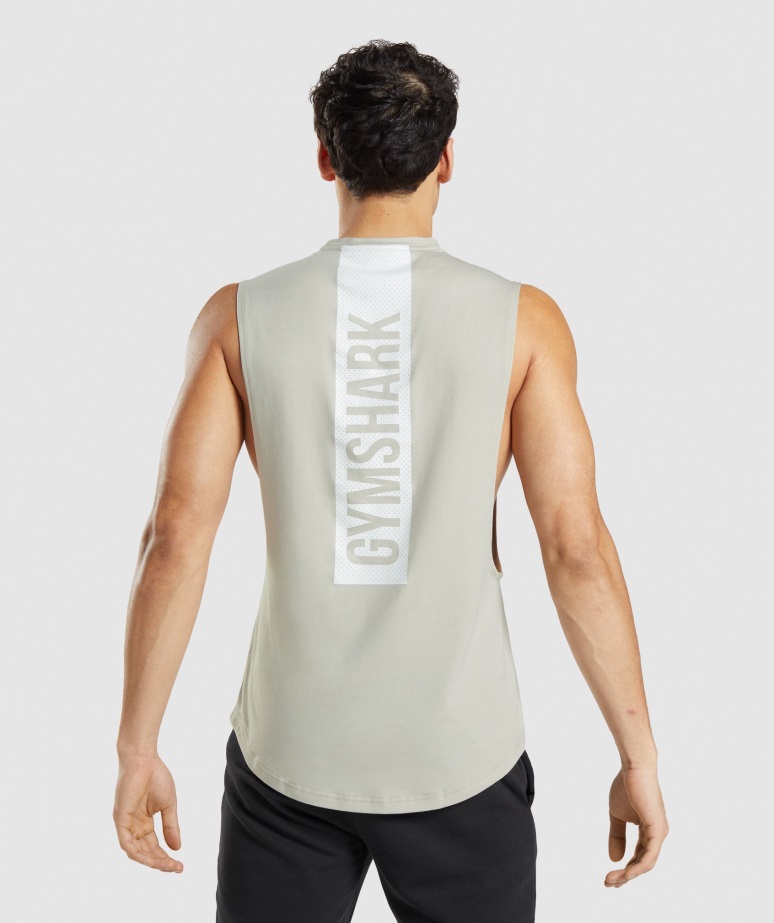 Gymshark Bold Drop Arm Tank Prodnato Siva