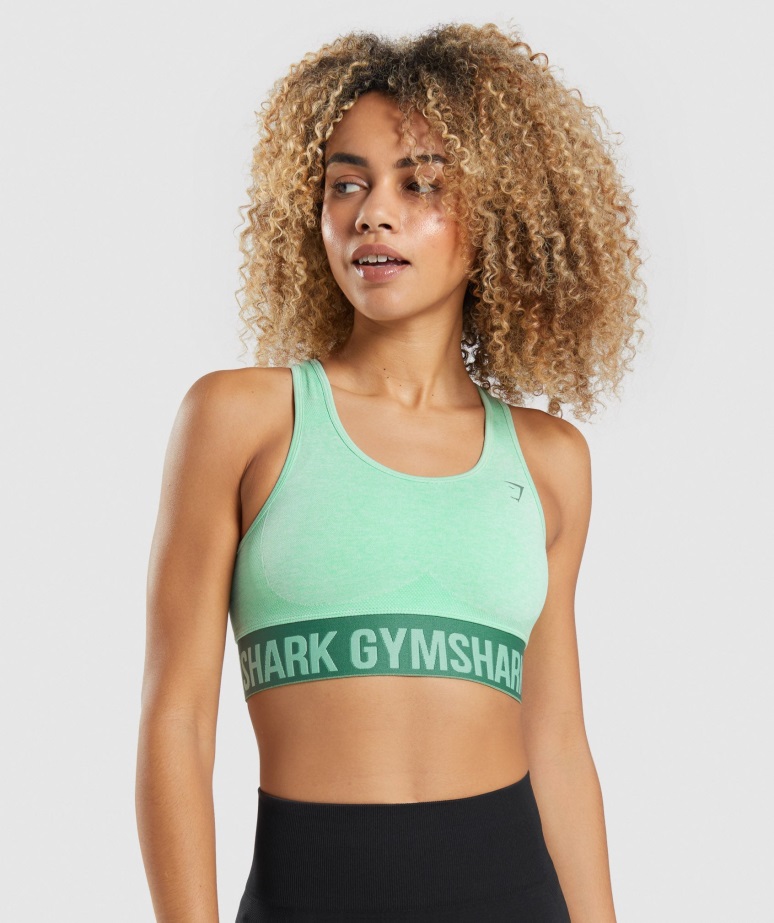 Gymshark športni Nedrček Cactus Green Marl Flex