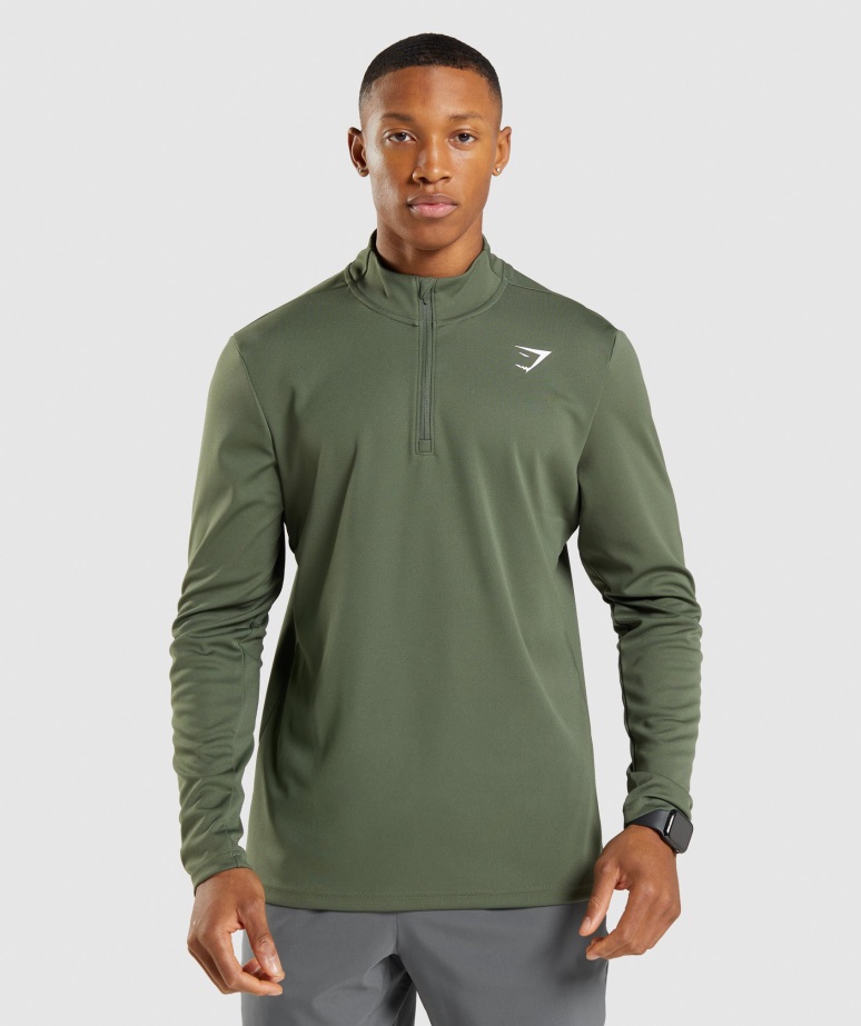 Pulover Z Zadrgo Gymshark Core Olive Arrival 1-4
