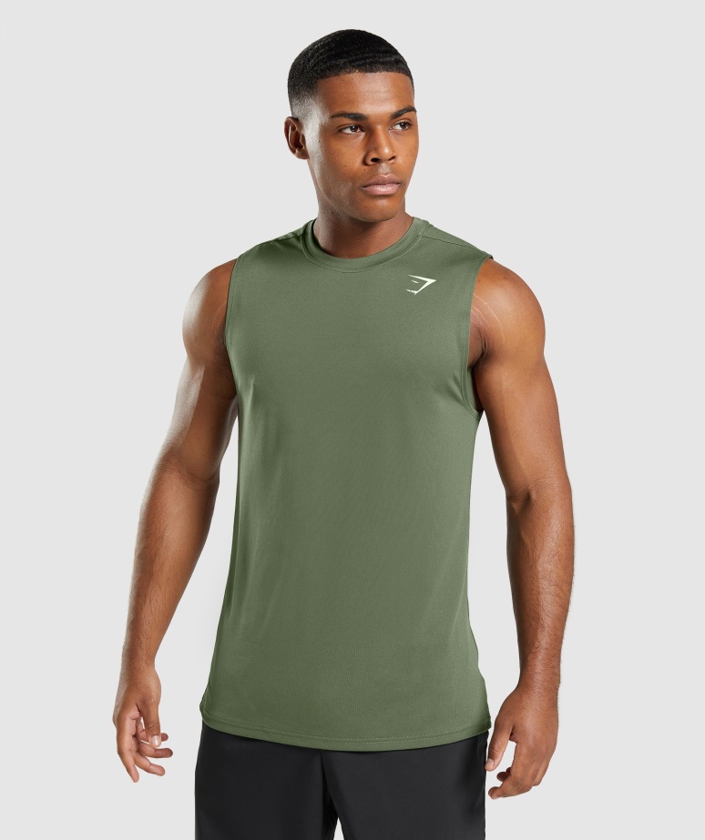 Majica Brez Rokavov Gymshark Core Olive Arrival
