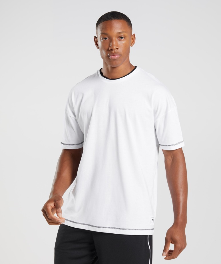 Belo-črna Majica Gymshark Recess
