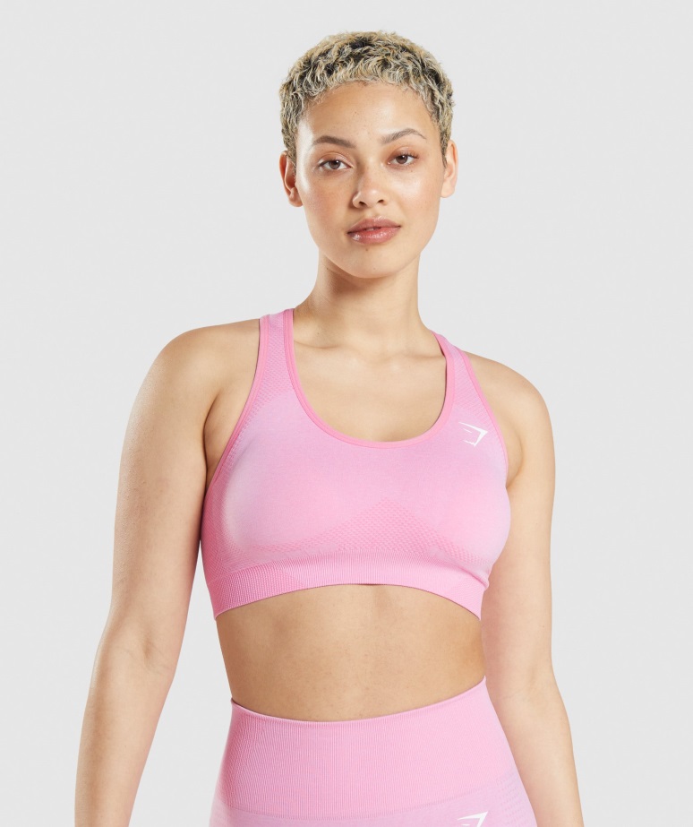 Gymshark Sorbet Pink Marl Vital Brezšivni športni Nedrček 2.0