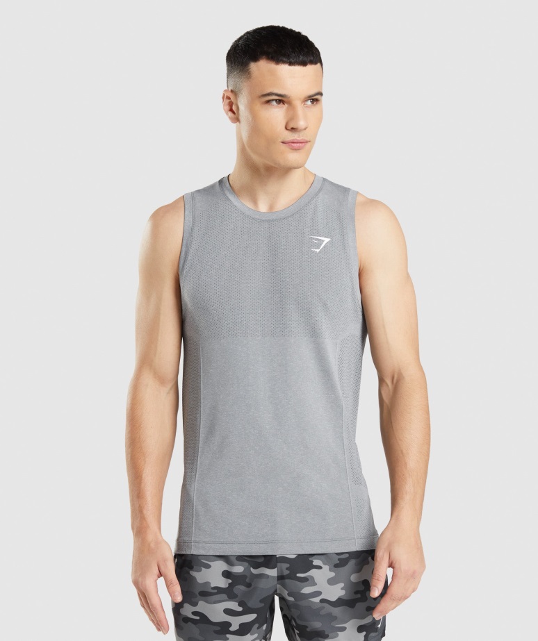 Gymshark Vital Seamless Light Tank Ogljeno Sivi Lapor