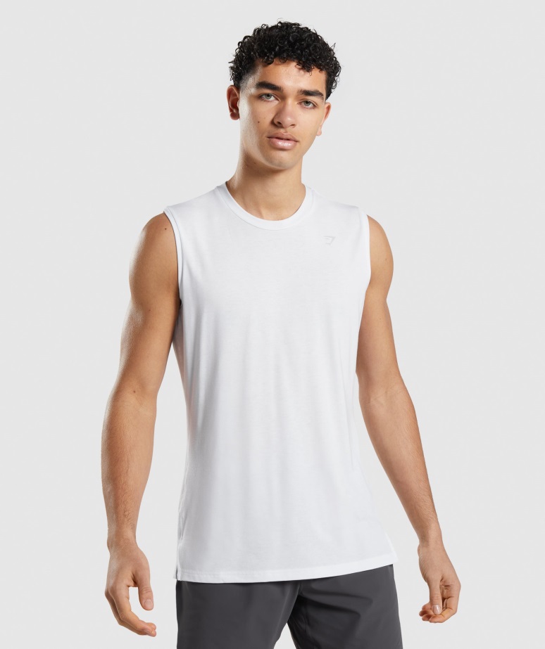 Gymshark White Studio Amplify Tank